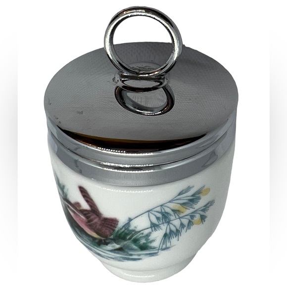 Vintage Royal Worcester Porcelain Egg Coddler with Bird Scene - Picture 5 of 10